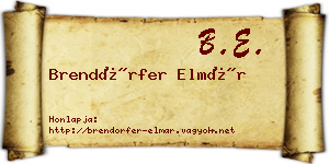 Brendörfer Elmár névjegykártya